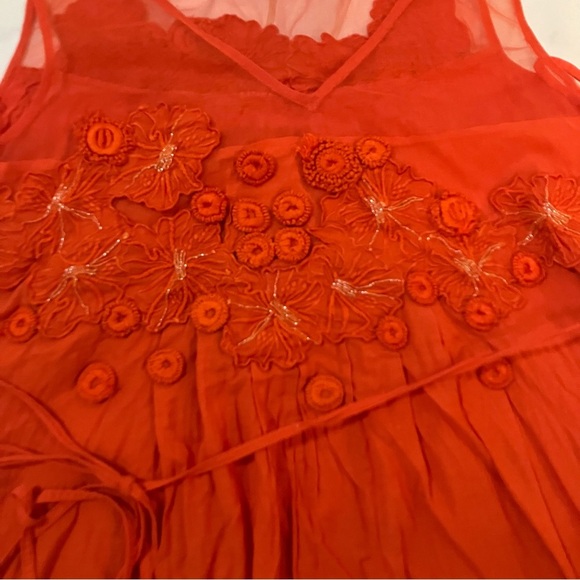 Anthropologie Meadow Rue coral colored gorgeous tank / sleeveless dress / tunic. - Picture 7 of 8